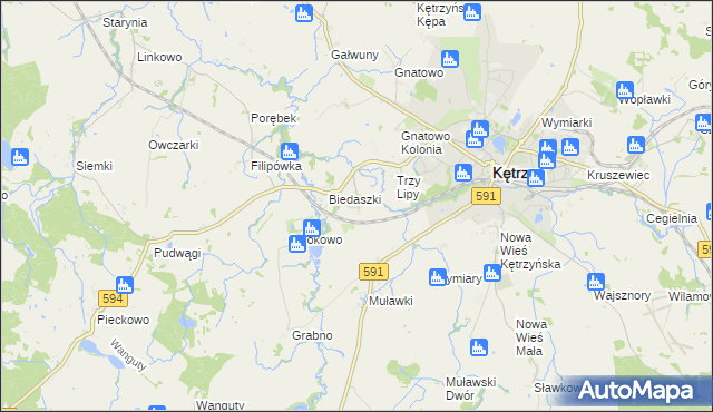 mapa Biedaszki Małe, Biedaszki Małe na mapie Targeo