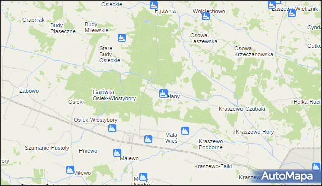 mapa Bielany gmina Raciąż, Bielany gmina Raciąż na mapie Targeo
