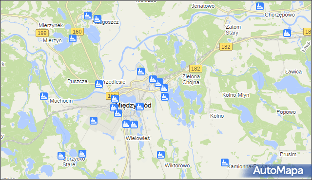 mapa Bielsko gmina Międzychód, Bielsko gmina Międzychód na mapie Targeo