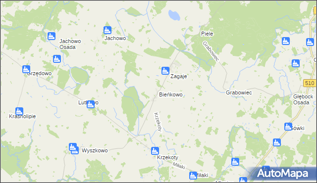 mapa Bieńkowo, Bieńkowo na mapie Targeo