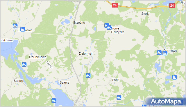 mapa Biercza, Biercza na mapie Targeo