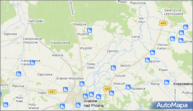 mapa Biernacice gmina Sieroszewice, Biernacice gmina Sieroszewice na mapie Targeo