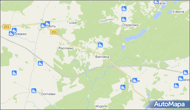 mapa Biernatka, Biernatka na mapie Targeo