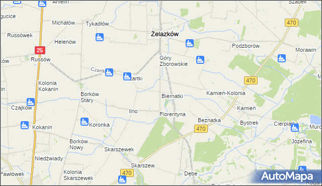 mapa Biernatki gmina Żelazków, Biernatki gmina Żelazków na mapie Targeo