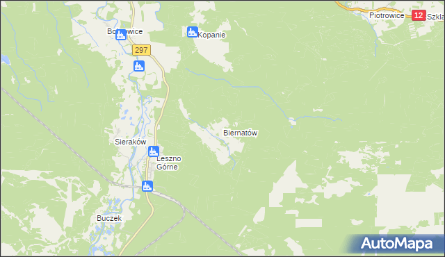 mapa Biernatów gmina Szprotawa, Biernatów gmina Szprotawa na mapie Targeo