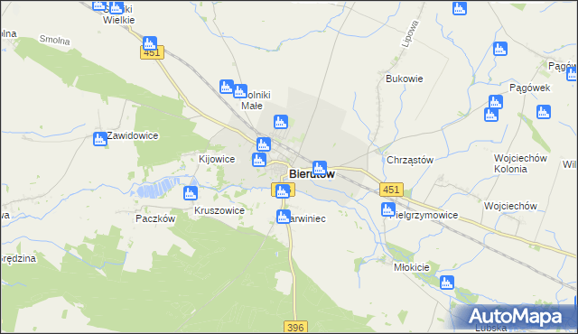 mapa Bierutów, Bierutów na mapie Targeo