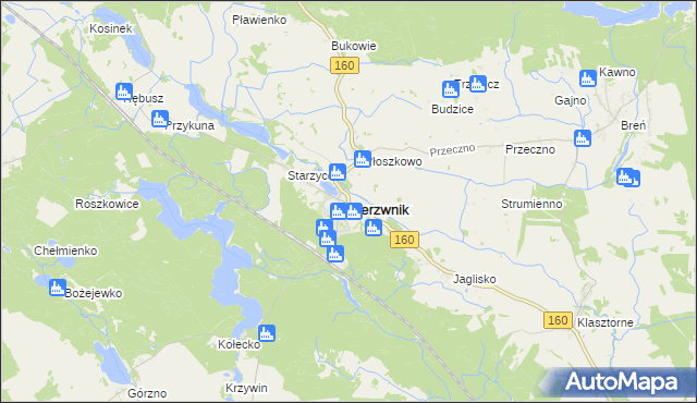 mapa Bierzwnik, Bierzwnik na mapie Targeo