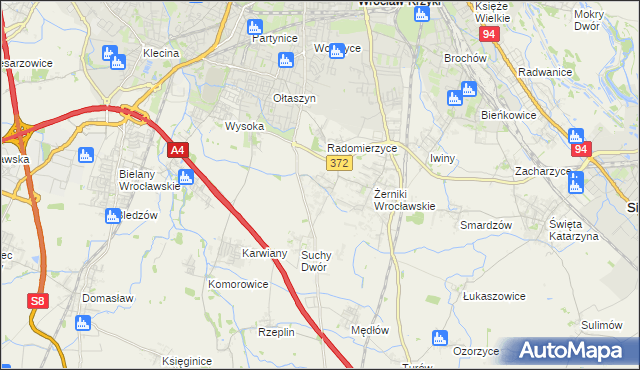 mapa Biestrzyków, Biestrzyków na mapie Targeo