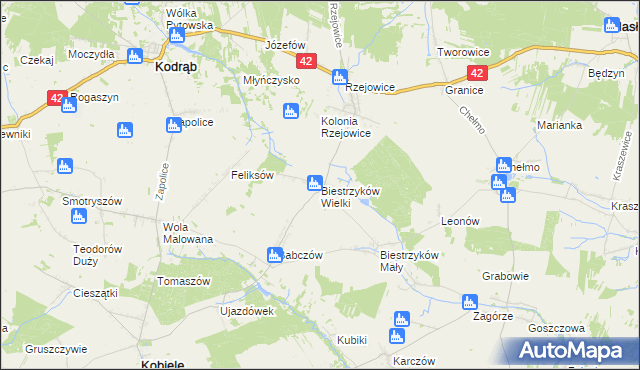 mapa Biestrzyków Wielki, Biestrzyków Wielki na mapie Targeo