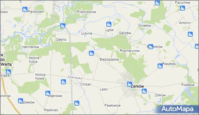 mapa Bieździadów, Bieździadów na mapie Targeo