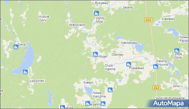 mapa Binduga gmina Konarzyny, Binduga gmina Konarzyny na mapie Targeo