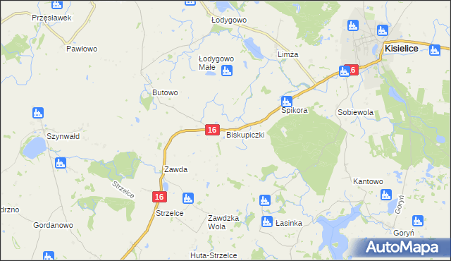 mapa Biskupiczki, Biskupiczki na mapie Targeo