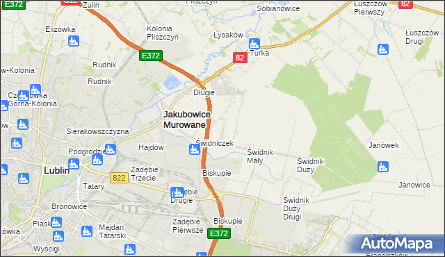 mapa Biskupie-Kolonia gmina Wólka, Biskupie-Kolonia gmina Wólka na mapie Targeo