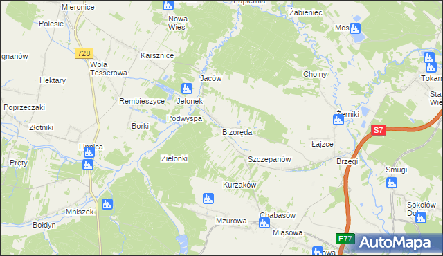 mapa Bizoręda, Bizoręda na mapie Targeo