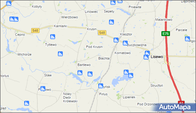 mapa Błachta, Błachta na mapie Targeo