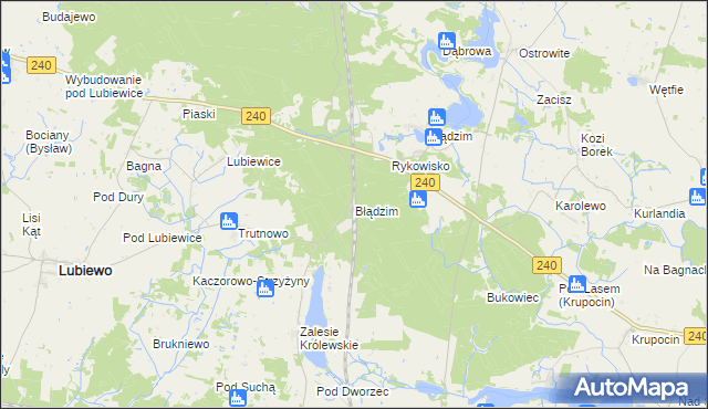 mapa Błądzim gmina Cekcyn, Błądzim gmina Cekcyn na mapie Targeo