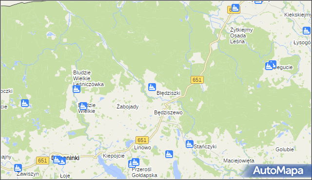 mapa Błędziszki, Błędziszki na mapie Targeo