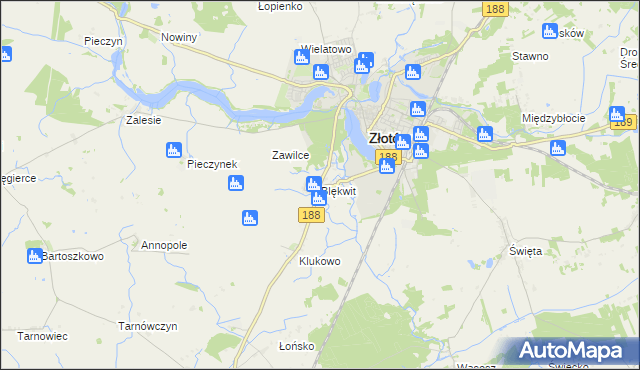 mapa Blękwit, Blękwit na mapie Targeo