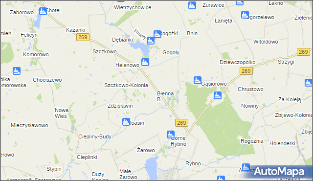 mapa Błenna B, Błenna B na mapie Targeo