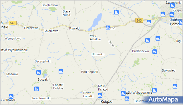 mapa Blizienko, Blizienko na mapie Targeo