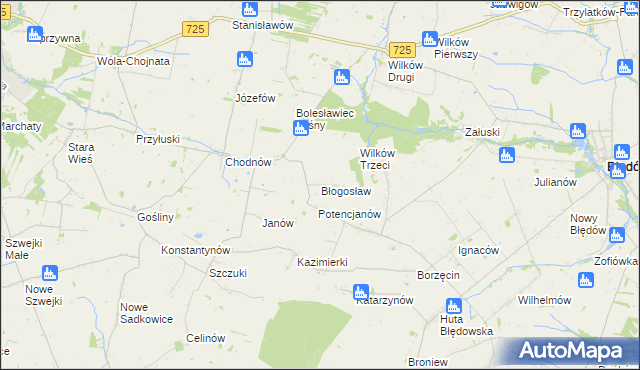 mapa Błogosław, Błogosław na mapie Targeo