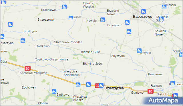 mapa Błomino Gumowskie, Błomino Gumowskie na mapie Targeo