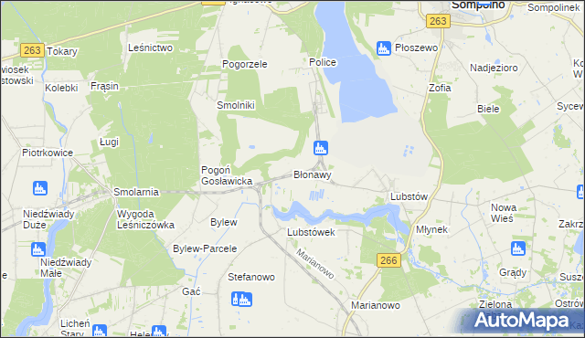 mapa Błonawy, Błonawy na mapie Targeo