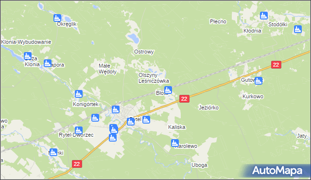 mapa Błota gmina Czersk, Błota gmina Czersk na mapie Targeo