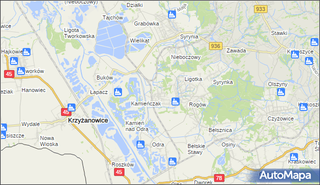 mapa Bluszczów, Bluszczów na mapie Targeo