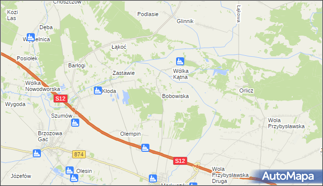 mapa Bobowiska, Bobowiska na mapie Targeo