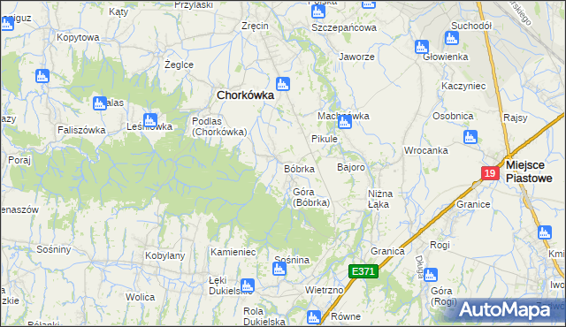mapa Bóbrka gmina Chorkówka, Bóbrka gmina Chorkówka na mapie Targeo