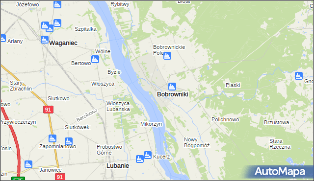 mapa Bobrowniki powiat lipnowski, Bobrowniki powiat lipnowski na mapie Targeo