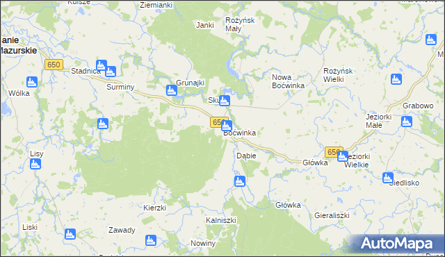 mapa Boćwinka gmina Gołdap, Boćwinka gmina Gołdap na mapie Targeo