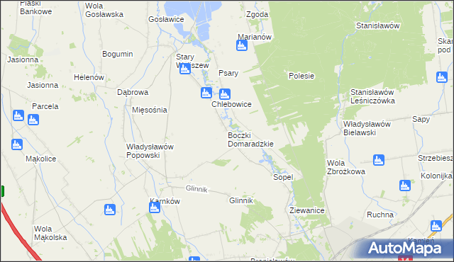 mapa Boczki Domaradzkie, Boczki Domaradzkie na mapie Targeo