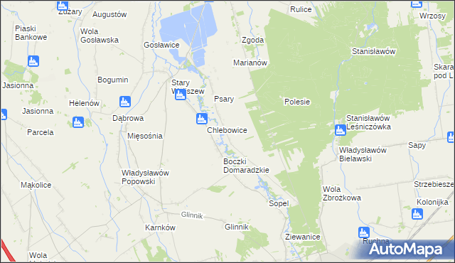 mapa Boczki Zarzeczne, Boczki Zarzeczne na mapie Targeo