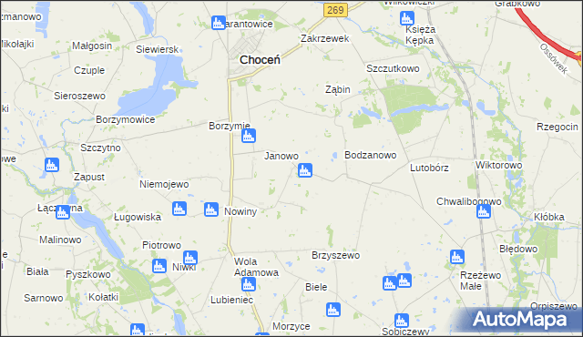 mapa Bodzanówek gmina Choceń, Bodzanówek gmina Choceń na mapie Targeo