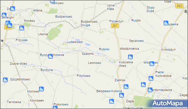 mapa Bodzanówek gmina Osięciny, Bodzanówek gmina Osięciny na mapie Targeo