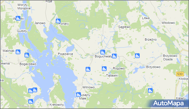 mapa Boguchwały, Boguchwały na mapie Targeo