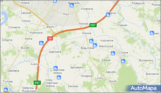 mapa Bogumiłów gmina Sieradz, Bogumiłów gmina Sieradz na mapie Targeo