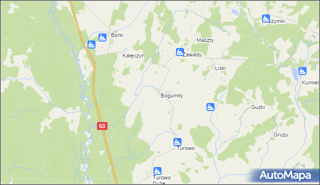 mapa Bogumiły gmina Pisz, Bogumiły gmina Pisz na mapie Targeo