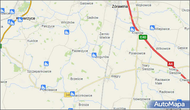 mapa Bogunów, Bogunów na mapie Targeo