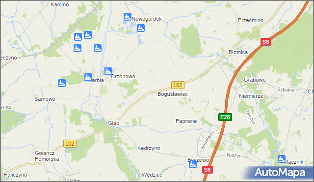 mapa Bogusławiec, Bogusławiec na mapie Targeo