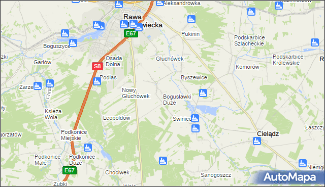 mapa Bogusławki Duże, Bogusławki Duże na mapie Targeo