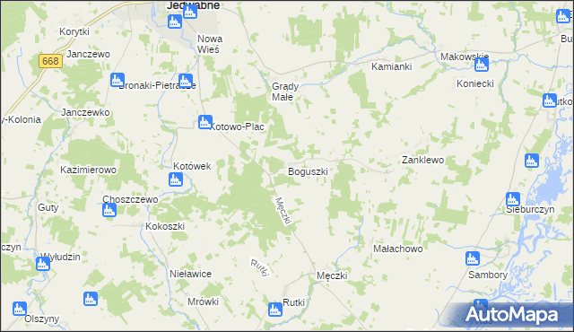 mapa Boguszki gmina Wizna, Boguszki gmina Wizna na mapie Targeo