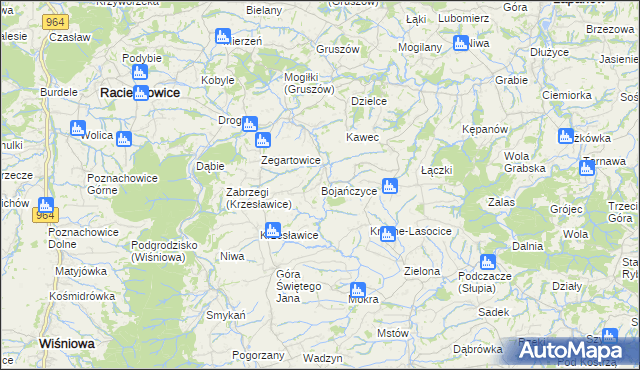 mapa Bojańczyce, Bojańczyce na mapie Targeo