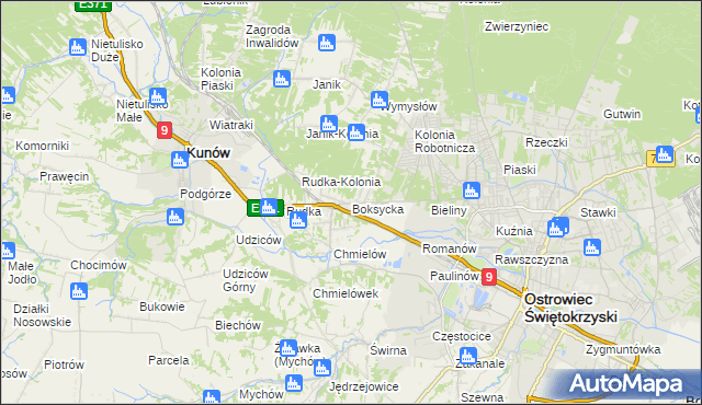 mapa Boksycka, Boksycka na mapie Targeo