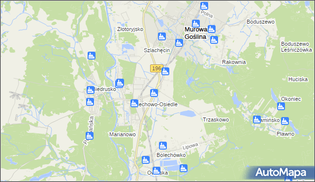 mapa Bolechowo gmina Czerwonak, Bolechowo gmina Czerwonak na mapie Targeo