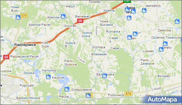 mapa Bolesławek, Bolesławek na mapie Targeo