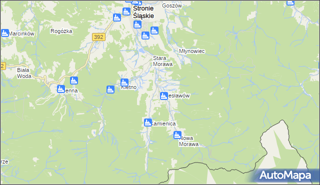 mapa Bolesławów gmina Stronie Śląskie, Bolesławów gmina Stronie Śląskie na mapie Targeo