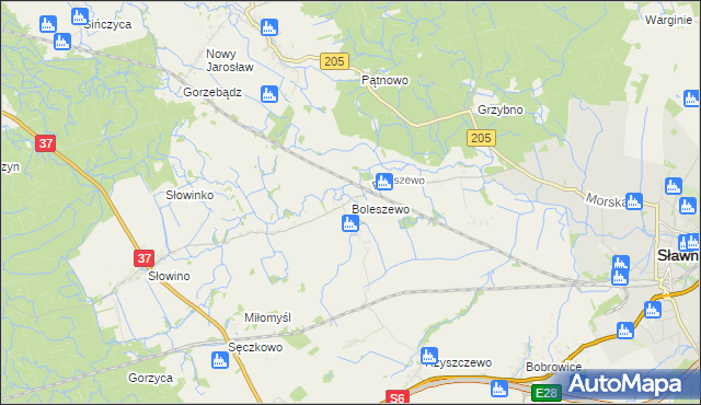 mapa Boleszewo, Boleszewo na mapie Targeo